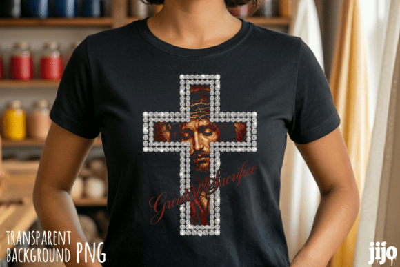 Christian Jesus Cross Sacrifice PNG for T-Shirt Designs