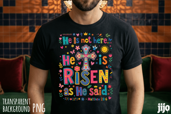 Christian Jesus Risen Cross PNG T-Shirt Designs