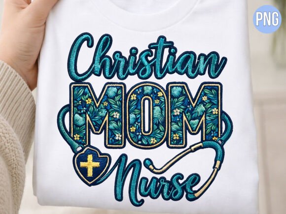 Christian Mom Nurse Stethoscope PNG T-Shirt Designs