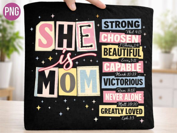 Christian She is Mom Bible Verse PNG T-Shirt Designs