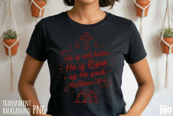Cross Risen Christian Matthew PNG for T-Shirt Designs