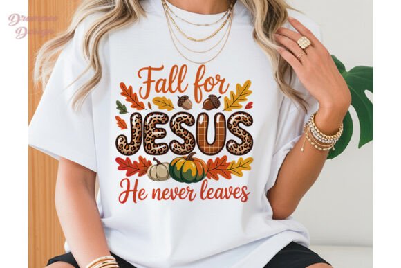 Fall for Jesus Autumn Sublimation Design T-Shirt Designs