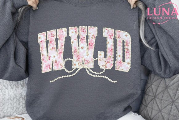 Faux Pearl WWJD PNG, Jesus Png Girly