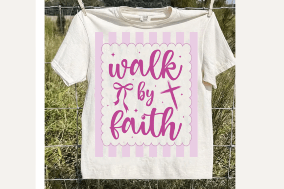 Funny Christian SVG: Walking by Faith T-Shirt Designs