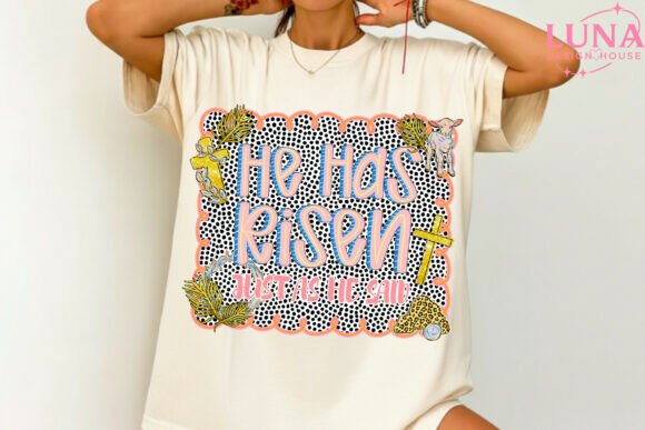 He Has Risen PNG: Floral Christian T-Shirt Designs