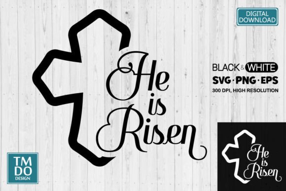 He is Risen SVG: Easter T-Shirt Designs