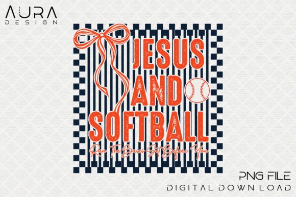 Jesus and Softball PNG T-Shirt Designs