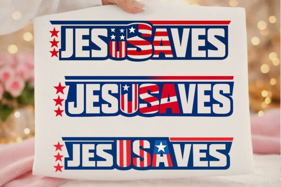 Jesus Saves USA Faith 4th of July PNG T-Shirt Designs