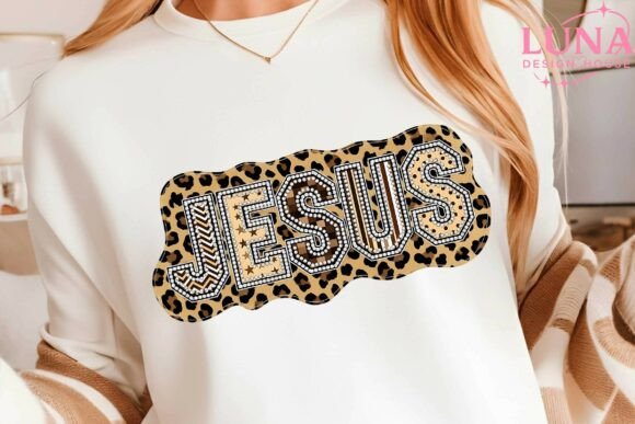 Leopard Jesus PNG: Preppy Retro Christian T-Shirt Designs