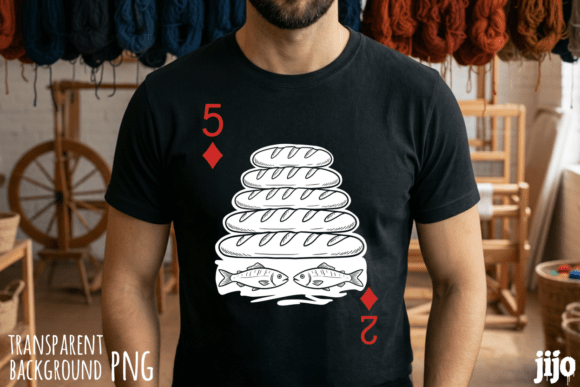 Loaves Fishes Christian Bread PNG for T-Shirt Designs