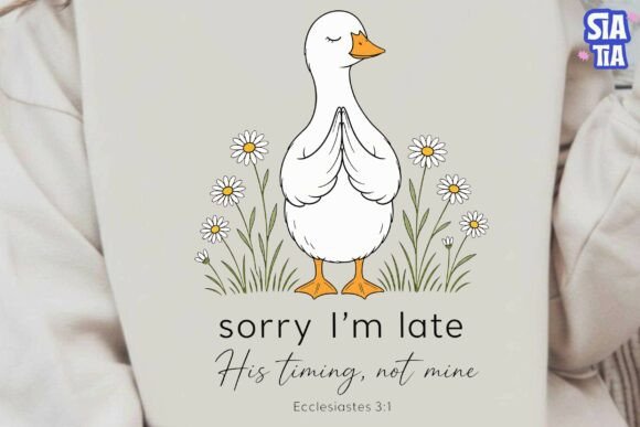 Praying Duck Christian Quote PNG Clipart for T-Shirt Designs