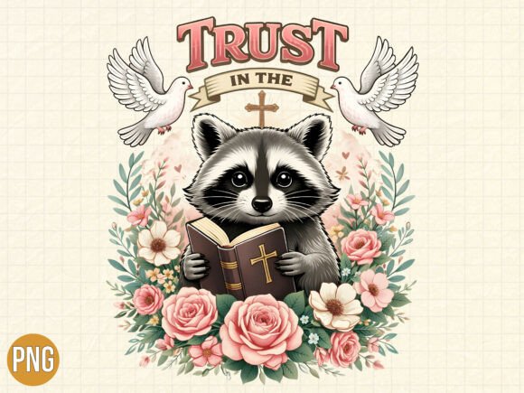Raccoon Christian Faith Bible Verse PNG